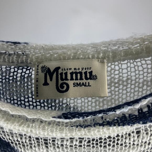 SHOW ME YOUR MUMU SMYM Bonfire Sweater Stars Navy Cream Small - Picture 4 of 5